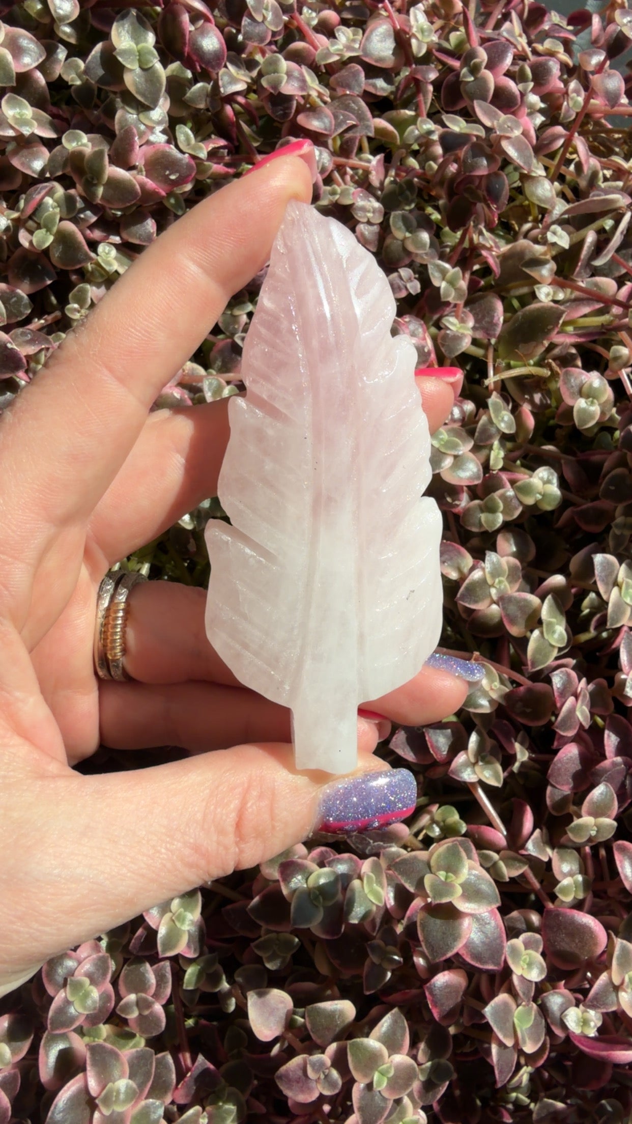 Rose Quartz Feather