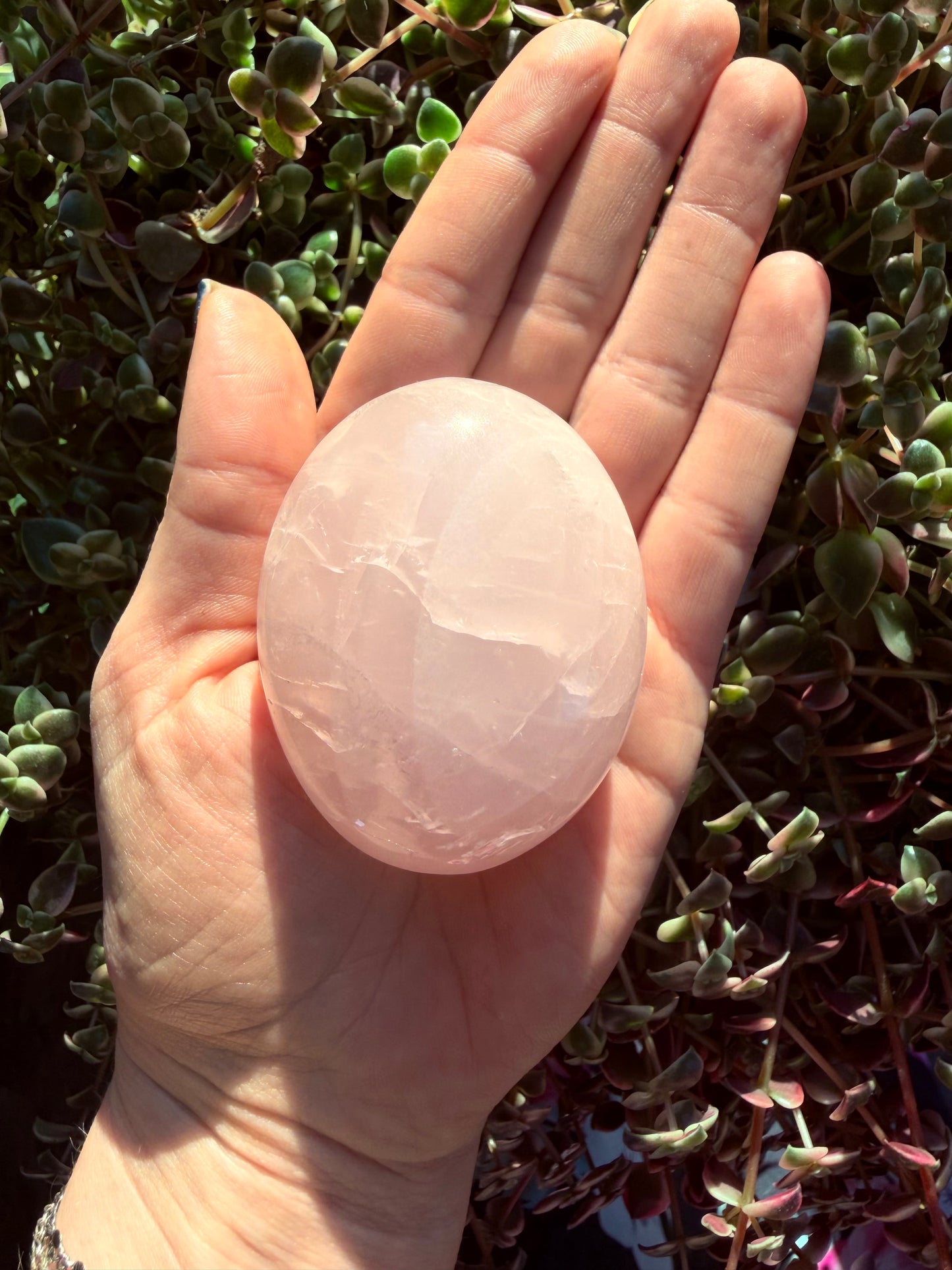 Rose Quartz Palm Stone