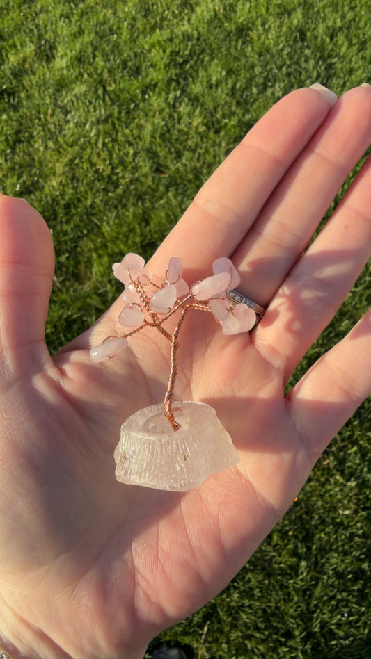 Mini Rose Quartz Crystal Tree