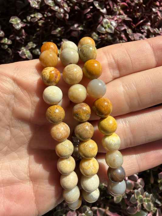Coral agate bracelet