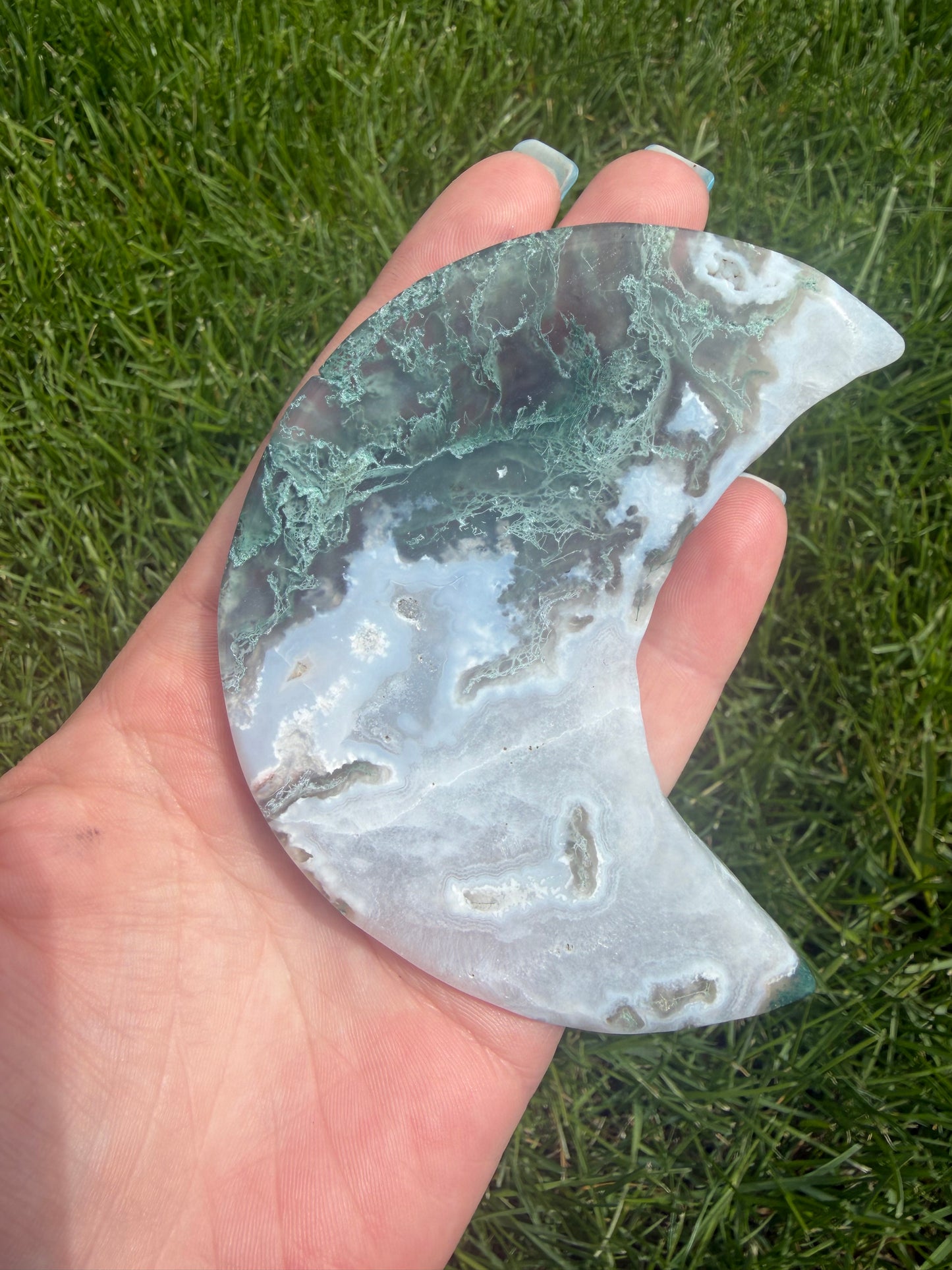 Moss agate Moon