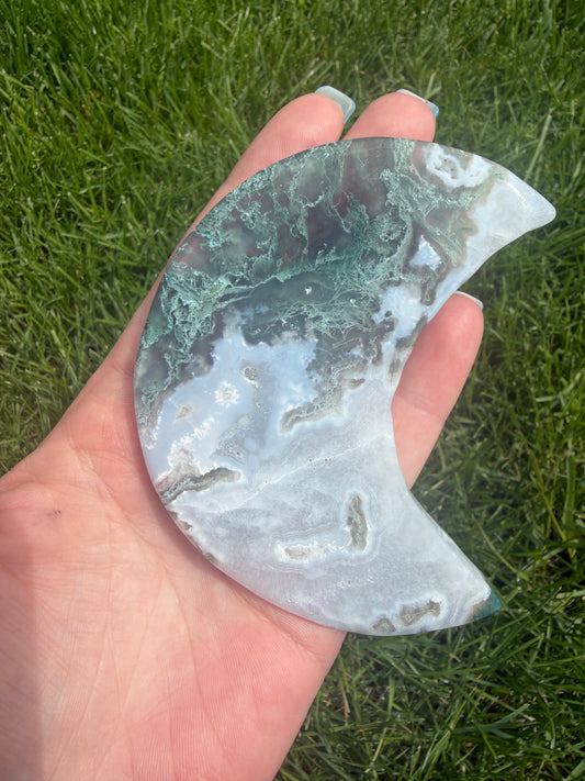 Moss agate Moon