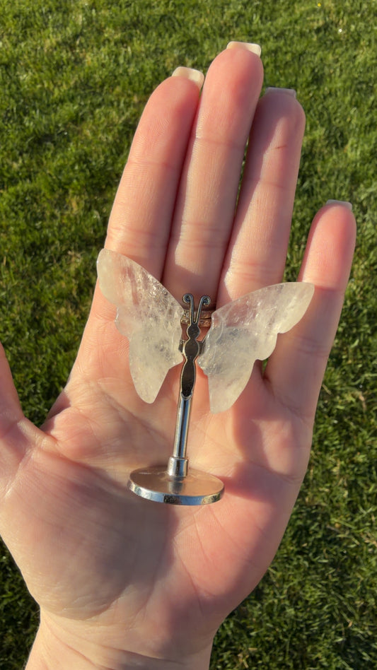 Mini Clear Quartz Butterfly