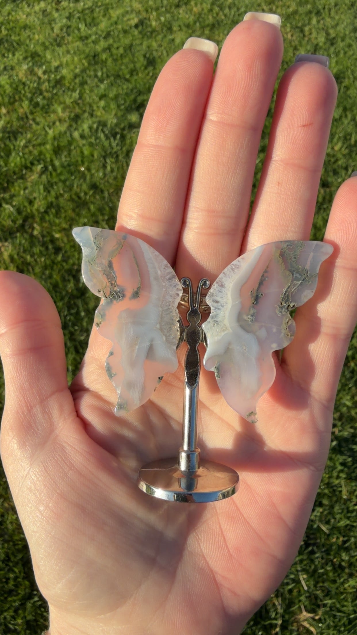 Mini moss agate butterfly