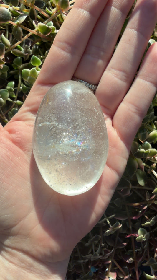 HQ Clear Quartz Palm Stone