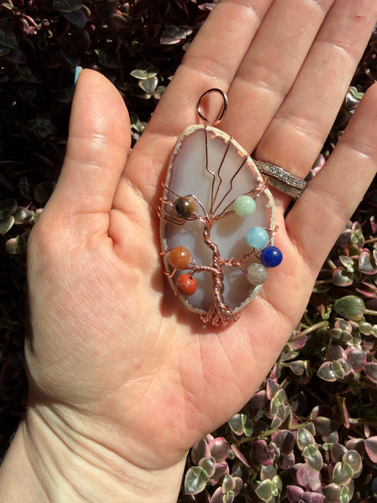 Chakra Agate Pedant