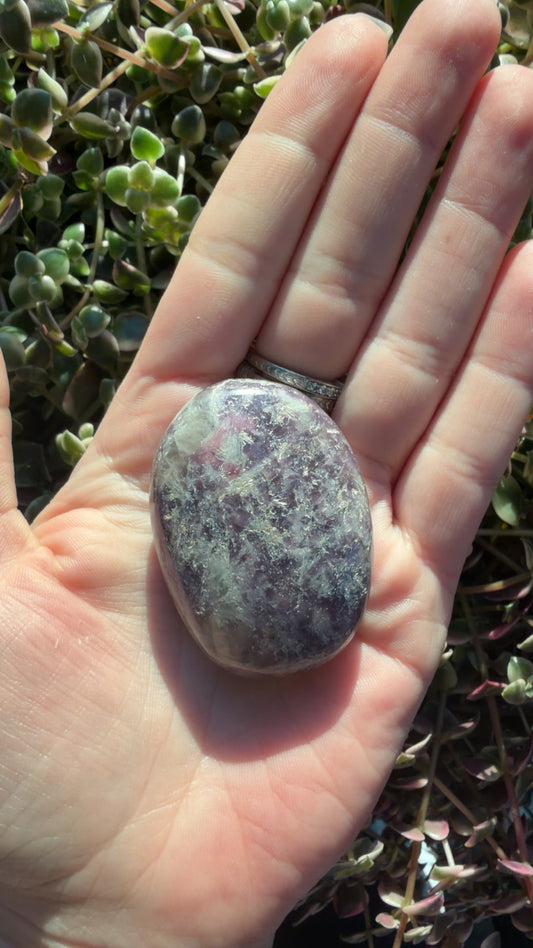 Lepidolite Palm Stone