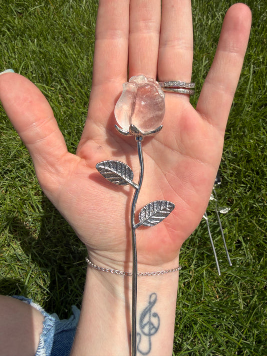 Clear Quartz Rose