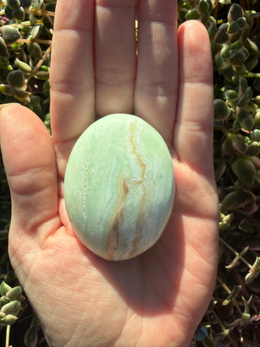 Blue Calcite Palm Stone