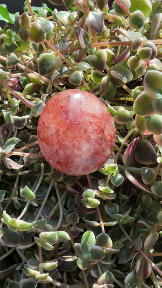 Fire Quartz Palm stone