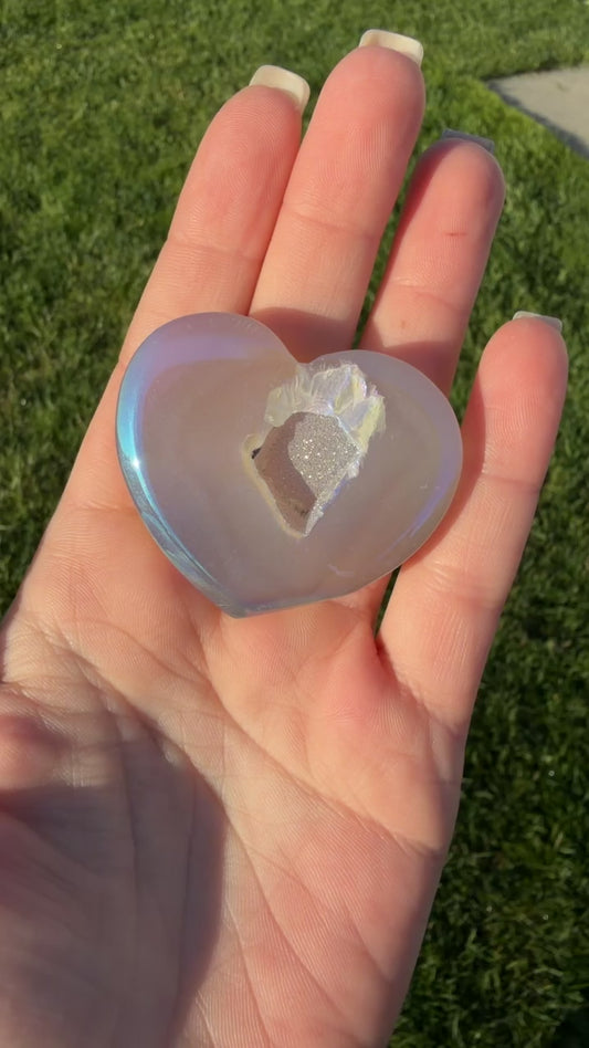 Aura Agate heart