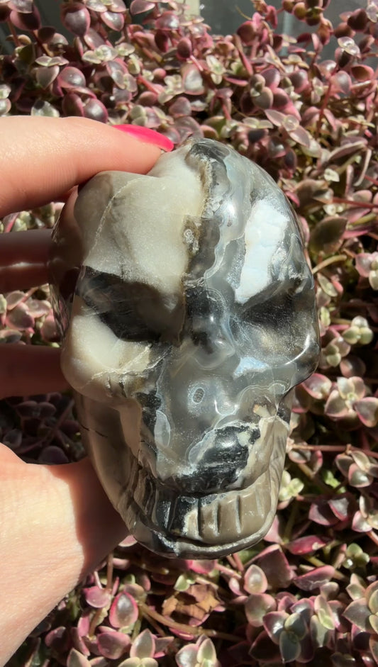 Volcano Agate Skull