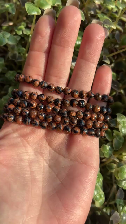 Mixed Blue and Orange Sandstone Bracelet